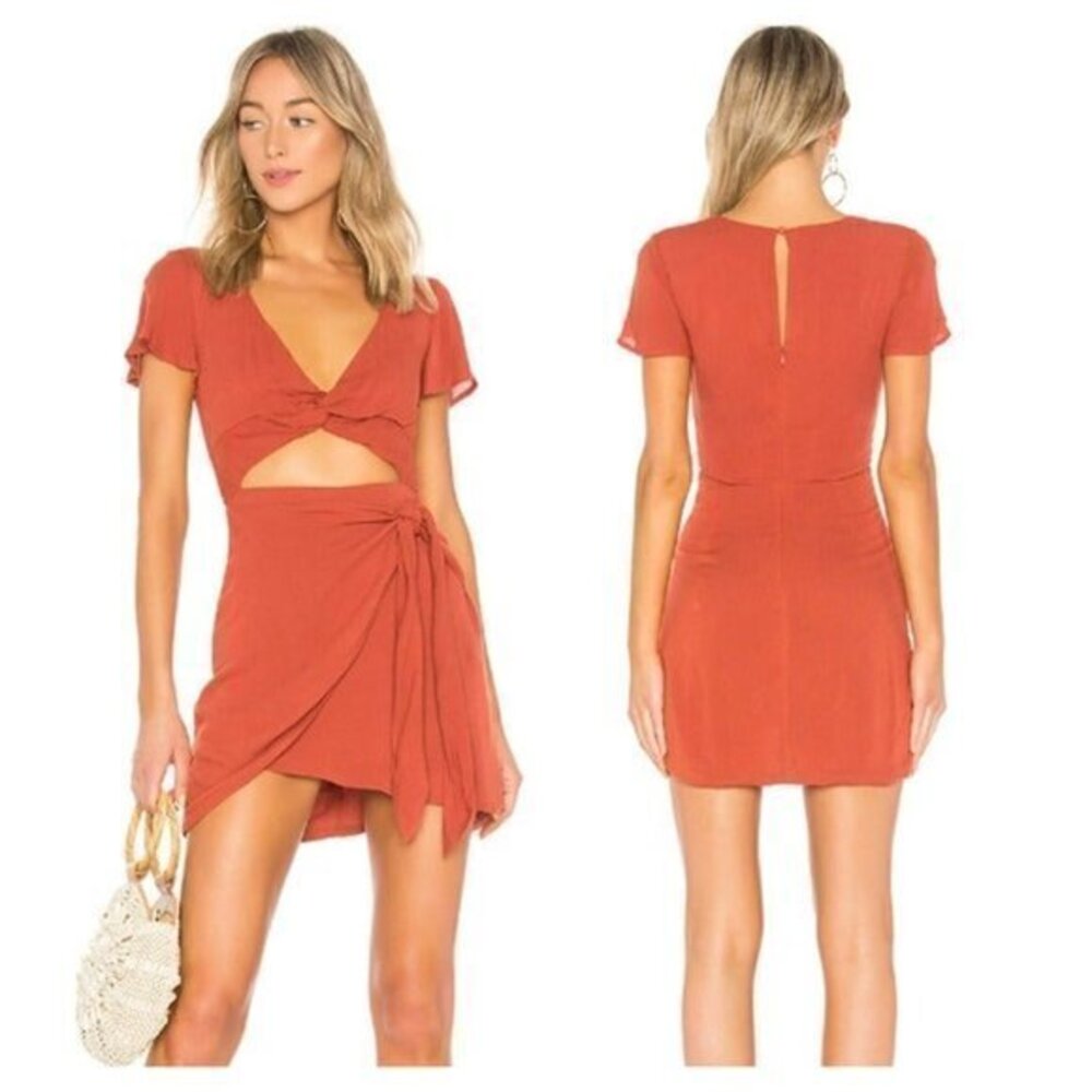 MAJORELLE Evelyn Dress - Terracotta Orange